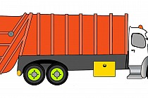 Zdjęcie przedstawia pojazd - śmieciarkę